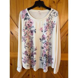 Madison & Berkeley White Floral Long Sleeve Lightweight Sweater Size 3X (7205)
